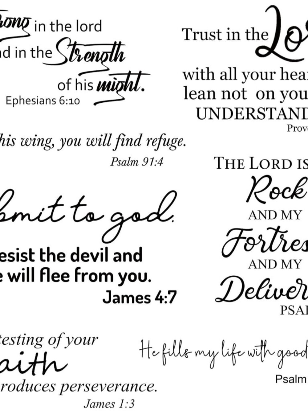 Bible Verse Stickers Peel & Stick,the Testing of Your Faith